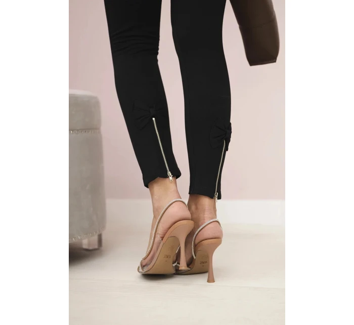 Bavlněné kalhoty s mašlí černé - Kesi Bavlněné kalhoty s mašlí černé - Kesi