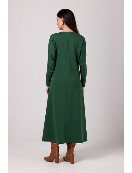 Maxi teplákové šaty  zelené model 21195325 - BeWear