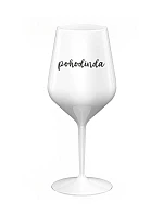 POHODINDA - bílá nerozbitná sklenice na víno 470 ml