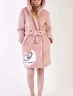 Dámský župan krátký s kapucí Sweet dreams Pudr růžová - Vienetta