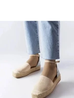 Dámské espadrilky 22883 Béžová se stříbrnou - FLYFOR