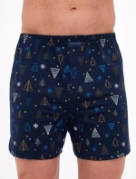 Pánské boxerky 016/23 Night 3 Christmas Tmavě modrá vzor - Cornette
