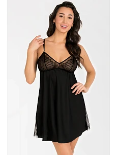 Dámská noční košilka Inessa K823 Černá - Gorsenia