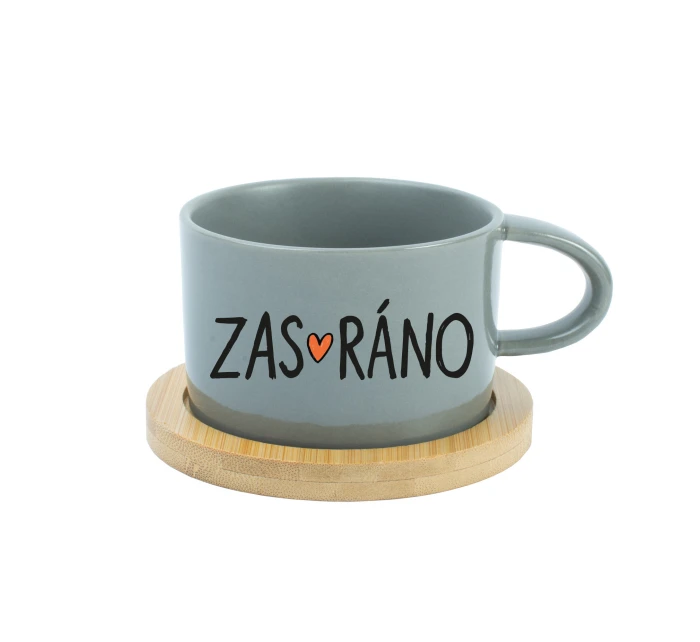 ZAS_RÁNO - šedý hrníček makronka 200 ml ZAS_RÁNO - šedý hrníček makronka 200 ml