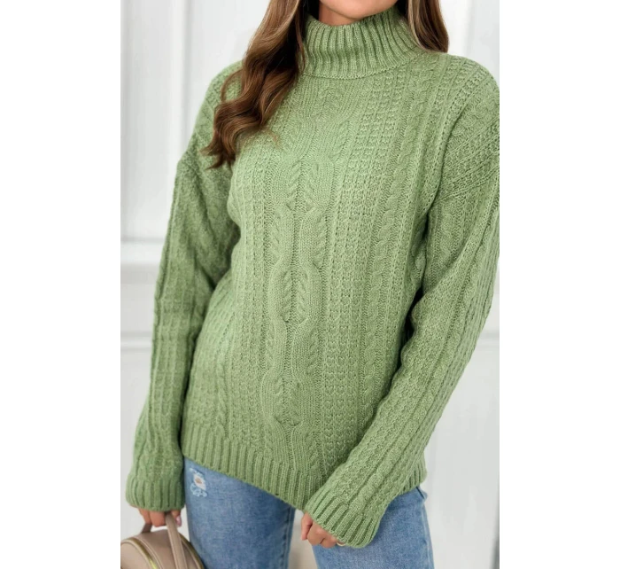 Svetr s rolákem model 21857913 tmavá máta - Kesi Svetr s rolákem model 21857913 tmavá máta - Kesi