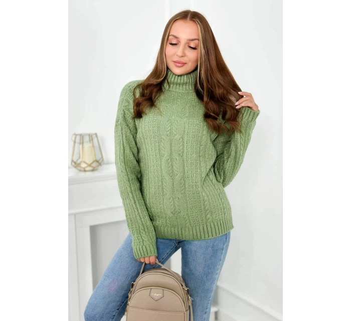 Svetr s rolákem model 21857913 tmavá máta - Kesi Svetr s rolákem model 21857913 tmavá máta - Kesi