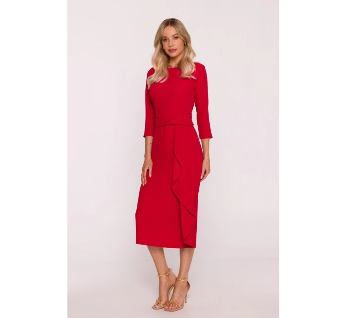 Šaty s volánkem S425 červené - Stylove Šaty s volánkem S425 červené - Stylove