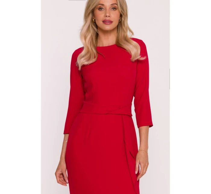 Šaty s volánkem S425 červené - Stylove Šaty s volánkem S425 červené - Stylove