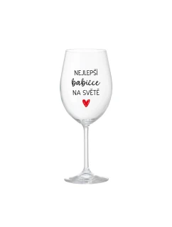 NEJLEPŠÍ BABIČCE NA SVĚTĚ - čirá sklenice na víno 350 ml