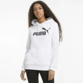 Dámská mikina Ess Logo W 586791 02 Bílá s potiskem - Puma Dámská mikina Ess Logo W 586791 02 Bílá s potiskem - Puma