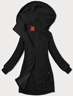 Černá dlouhá dámská mikina s kapucí LHD (AMG-178) - Goodlooking