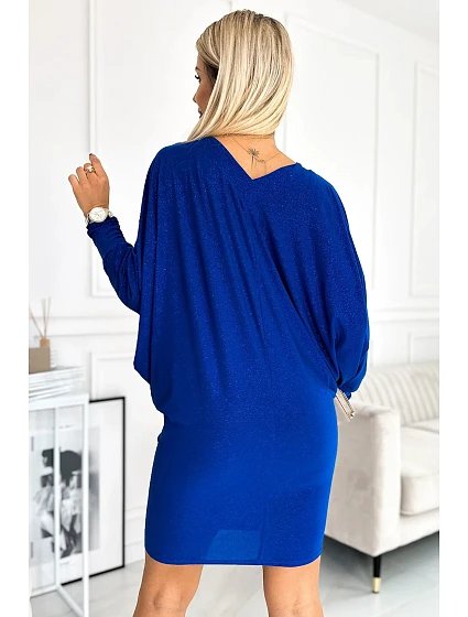 šaty s výstřihem chrpové  model 21915145 - numoco