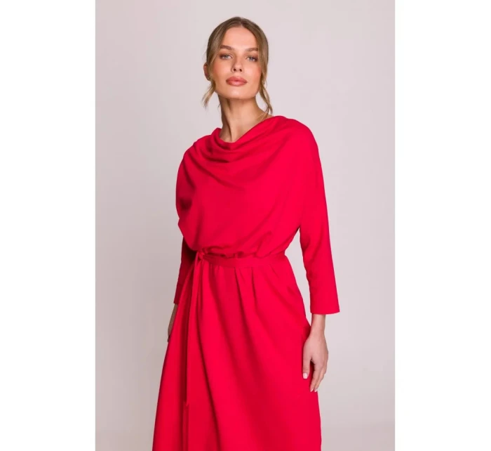 Pletené šaty S403 červené - Stylove Pletené šaty S403 červené - Stylove