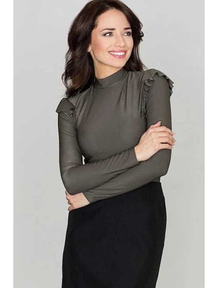 Dámská halenka K438 khaki - Katrus Dámská halenka K438 khaki - Katrus