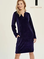 Dámská velurová tunika LAUREN 3028 Tmavě modrá - Taro