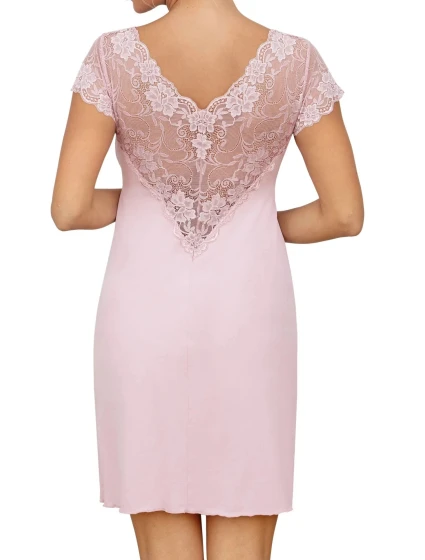 Dámská noční košilka Ismena Pudr růžová - Donna Dámská noční košilka Ismena Pudr růžová - Donna