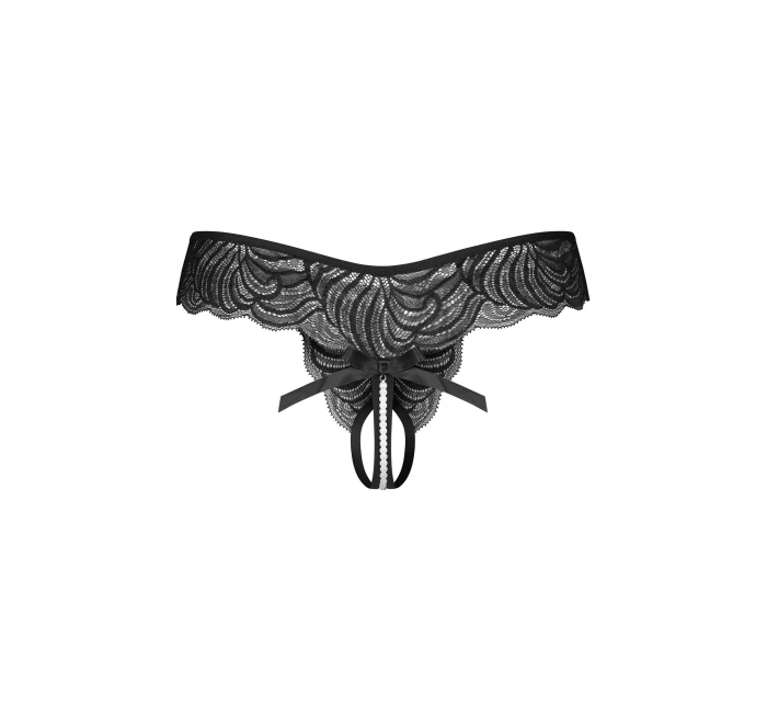 Dámská tanga Trinise Crotchless Thong černé - Obsessive Dámská tanga Trinise Crotchless Thong černé - Obsessive