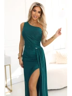 Třpitivé šaty 600-2 SELENA zelené - Numoco