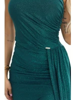 Třpitivé šaty 600-2 SELENA zelené - Numoco