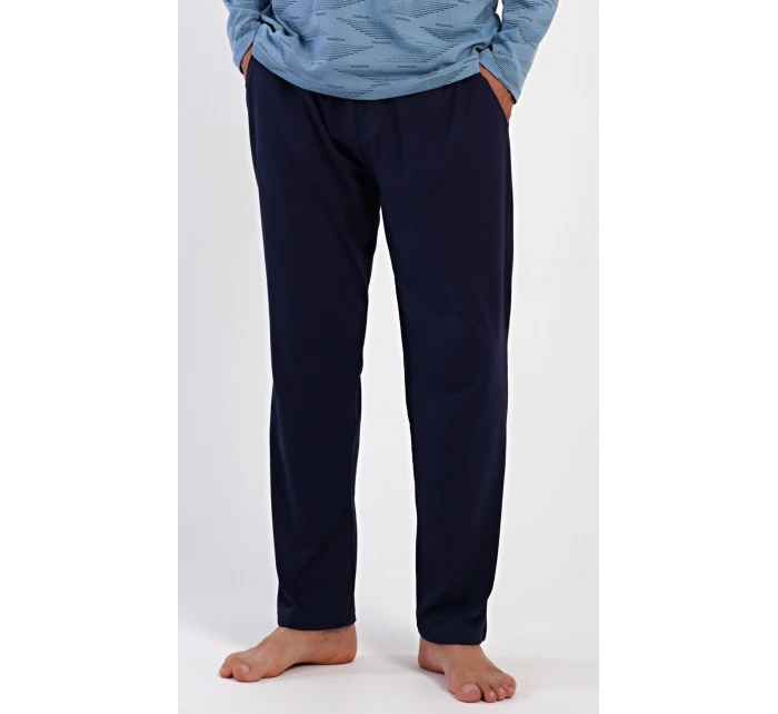 Pánské pyžamo Arnošt šedomodré - Vienetta Pánské pyžamo Arnošt šedomodré - Vienetta