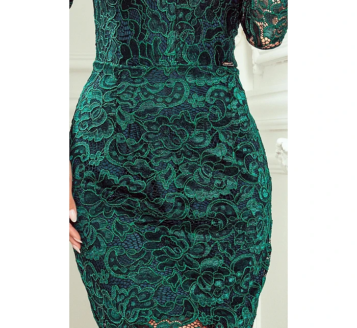 Dámské šaty 170-9 Tmavě zelená - Numoco Dámské šaty 170-9 Tmavě zelená - Numoco