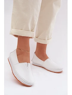 Kožené dámské polobotky LR61-7051 bílé - S.Barski