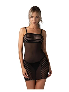 Dámská sexy košilka Lune Bellis Chemise černá - Obsessive