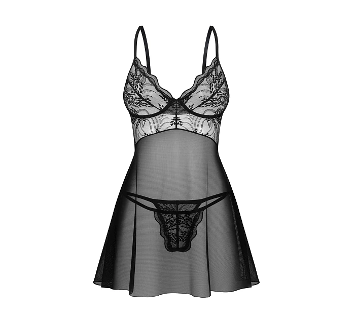 Dámská svůdná košilka Perisia Babydoll černá - Obsessive Dámská svůdná košilka Perisia Babydoll černá - Obsessive