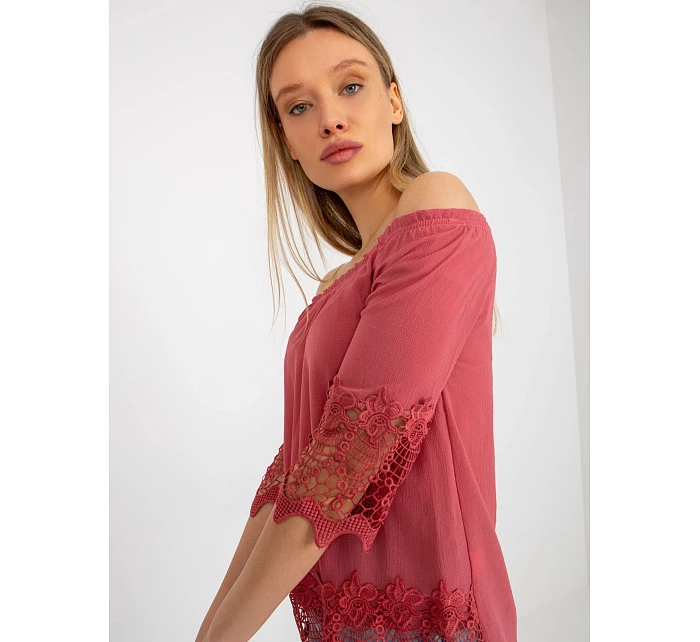 Dámská halenka LK BZ 506188.32X tmavě růžová - FPrice Dámská halenka LK BZ 506188.32X tmavě růžová - FPrice