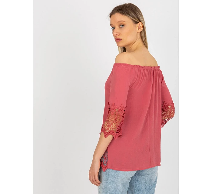 Dámská halenka LK BZ 506188.32X tmavě růžová - FPrice Dámská halenka LK BZ 506188.32X tmavě růžová - FPrice