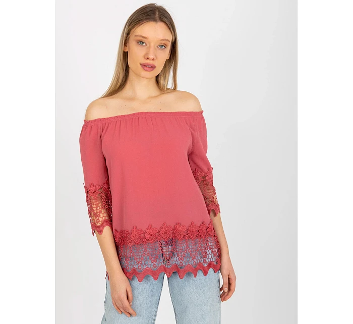 Dámská halenka LK BZ 506188.32X tmavě růžová - FPrice Dámská halenka LK BZ 506188.32X tmavě růžová - FPrice