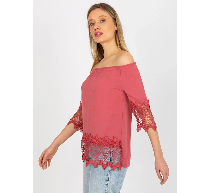 Dámská halenka LK BZ 506188.32X tmavě růžová - FPrice Dámská halenka LK BZ 506188.32X tmavě růžová - FPrice