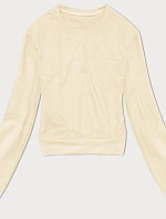 Dámská tenká krátká mikina ecru (8B938-67+132) - J.Style