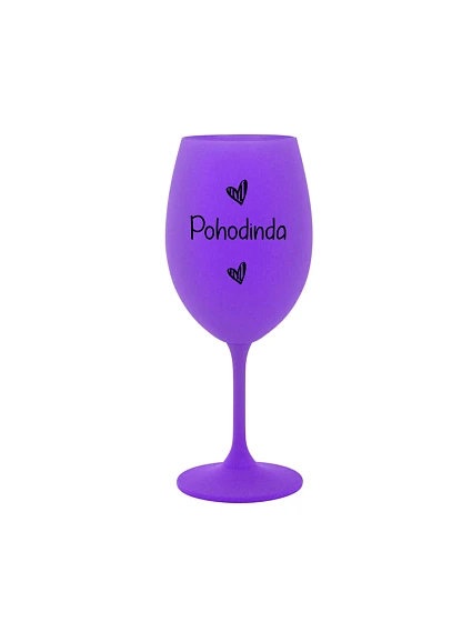 POHODINDA - fialová sklenice na víno 350 ml