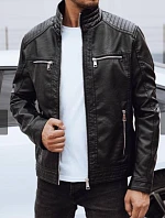 Pánská kožená bunda 11Z8151 černá - FashionStreet