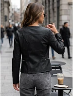 Dámská přiléhavá bunda z ekokůže TY5721 černá - FashionStreet Dámská přiléhavá bunda z ekokůže TY5721 černá - FashionStreet