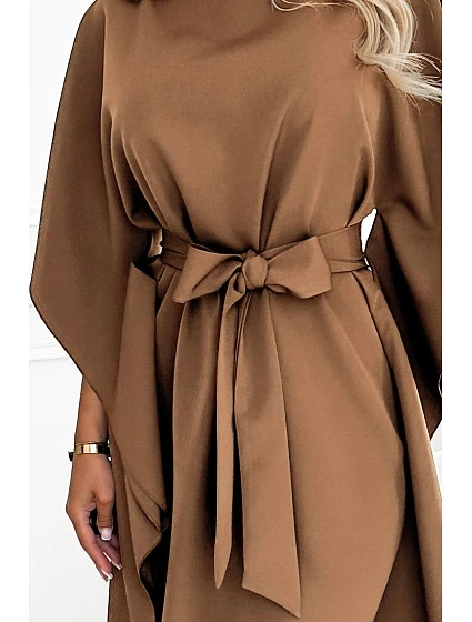 Dámské šaty SOFIA model 22384863 cappuccino - numoco Dámské šaty SOFIA model 22384863 cappuccino - numoco