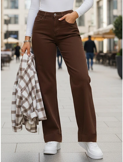 Dámské džíny UY2877 hnědé - FashionStreet Dámské džíny UY2877 hnědé - FashionStreet