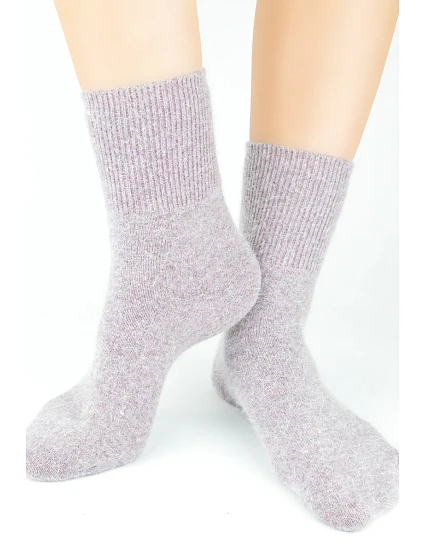 PONOŽKY BEZ TLAKU HLADKÉ S ANGORSKOU PŘÍZÍ SB082