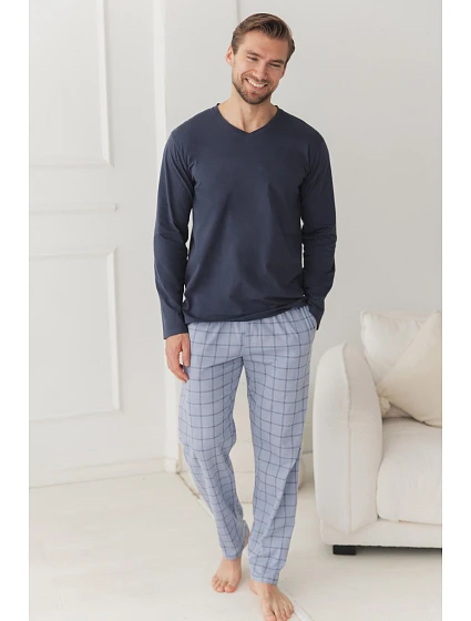 3670 PIŻAMA MĘSKA DŁUGA DORIAN 5XL-6XL