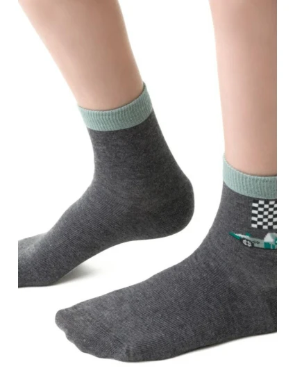 Chlapecké vzorované ponožky 014 MELANGE GREY 29-31