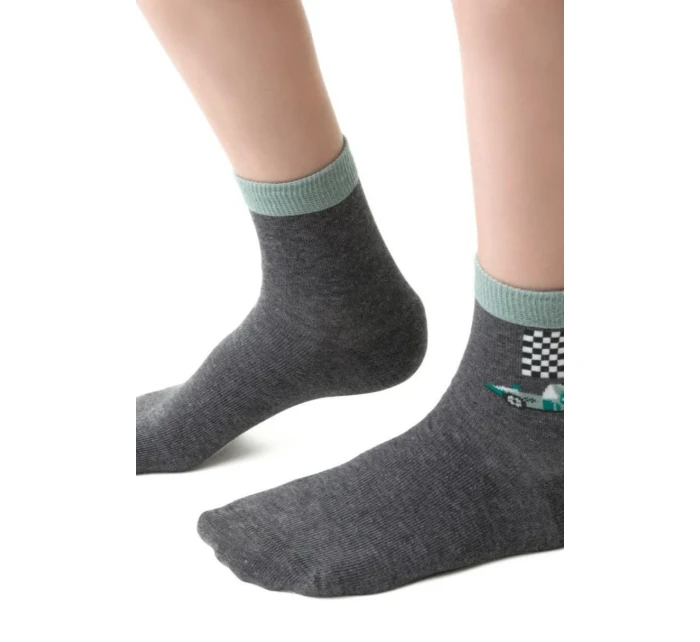 Chlapecké vzorované ponožky 014 MELANGE GREY 29-31 Chlapecké vzorované ponožky 014 MELANGE GREY 29-31