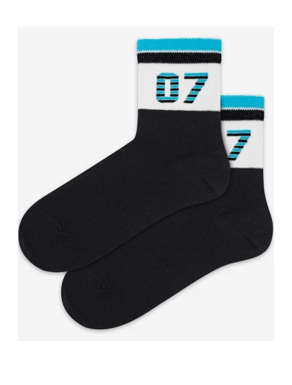 CHLAPECKÉ VZOROVANÉ PONOŽKY 2-6 LET ČERNÉ 21-23