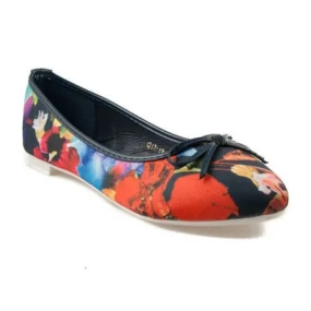 Unikátní tmavě modré dámské baleríny s květy Unikátní tmavě modré dámské baleríny s květy