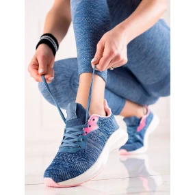 Módní  tenisky dámské modré bez podpatku