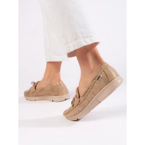 Moderní hnědé mokasíny dámské bez podpatku Moderní hnědé mokasíny dámské bez podpatku