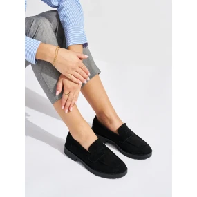 Zajímavé dámské mokasíny černé platforma Zajímavé dámské mokasíny černé platforma