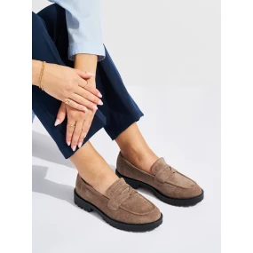 Exkluzívní mokasíny dámské hnědé platforma Exkluzívní mokasíny dámské hnědé platforma