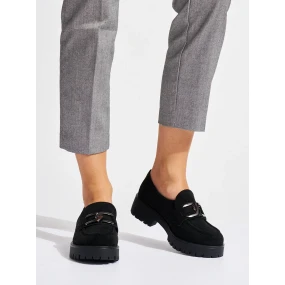 Výborné mokasíny černé dámské platforma Výborné mokasíny černé dámské platforma