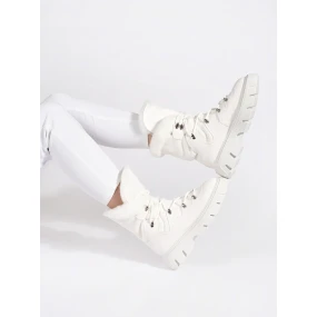 Módní sněhule bílé dámské platforma Módní sněhule bílé dámské platforma